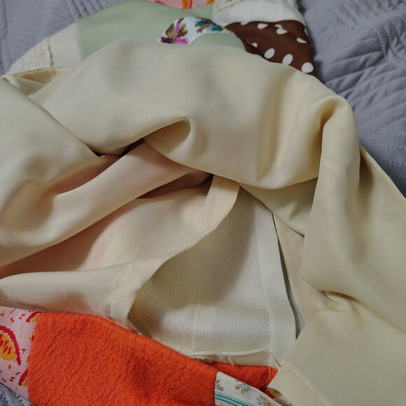 Vintage 60s Hippie Handmade Patchwork Boho Maxi Skirt Prairie Lined 13 In Waist - Picture 6 of 13